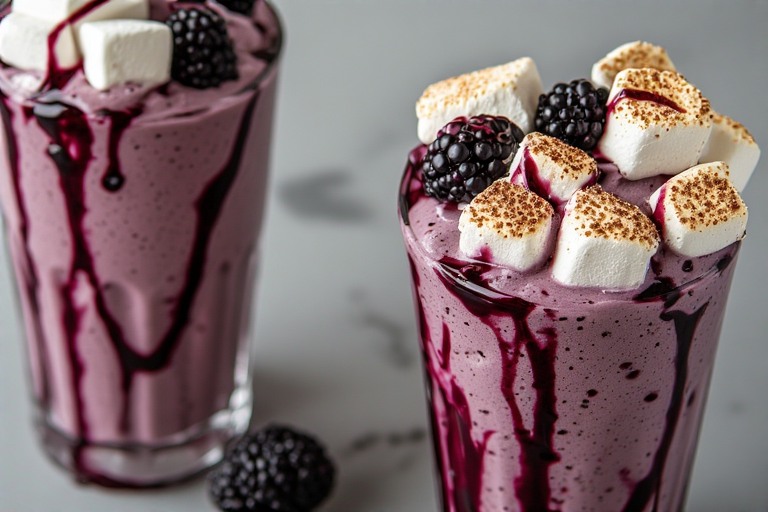 Blackberry & Toasted Marshmallow Milkshake